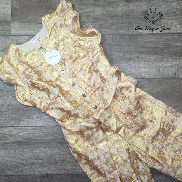 Storia Cap Sleeve Jumpsuit Size S - Picture 3 of 6